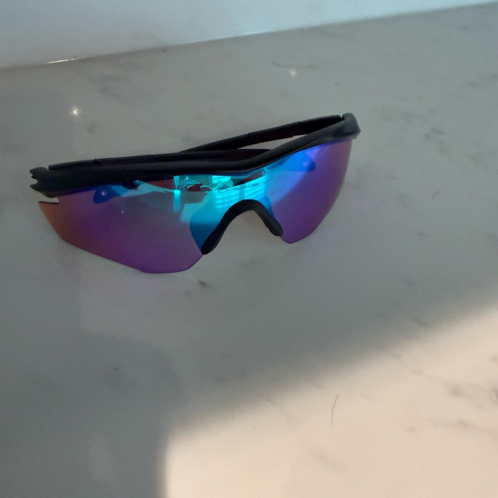 Oakley Black Sunglasses with Blue and Purple Lens
